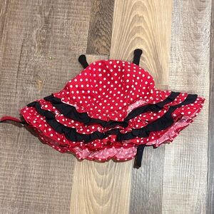 Gymboree Red and White Polka Dot Ruffle Sun Hat